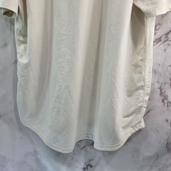 Bylt T Shirt Mens XXL Cream White Short Sleeve Drop Cut SS Bylt Blend Longline - Picture 7 of 10